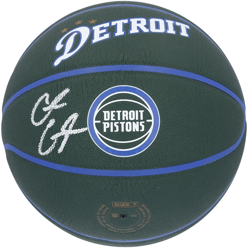 Ballon de basket-ball de collection autographié par Cade Cunningham Detroit Pistons Wilson City Edition