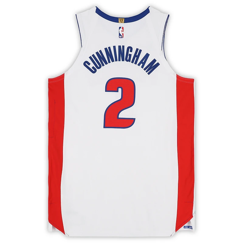 Cade Cunningham Detroit Pistons Game-Used #2 White Nike Jersey vs. Orlando Magic on April 25, 2026 - Size 52+6