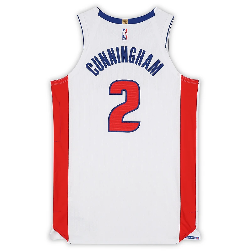 Cade Cunningham Detroit Pistons Game-Used #2 White Nike Jersey vs. Orlando Magic on April 25 and 27, 2026 - Size 52+6