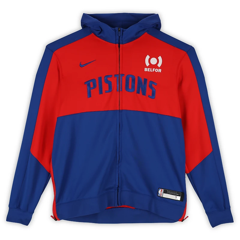 Veste zippée Nike rouge et bleue portée par Cade Cunningham (Detroit Pistons) lors de la saison NBA 2024-2025 - Taille XLT