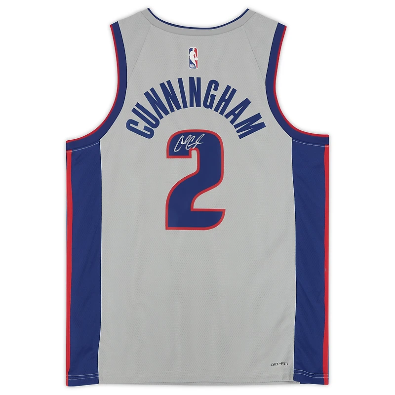 Maillot Swingman Jordan Brand Statement Edition autographié par Cade Cunningham Gray des Detroit Pistons