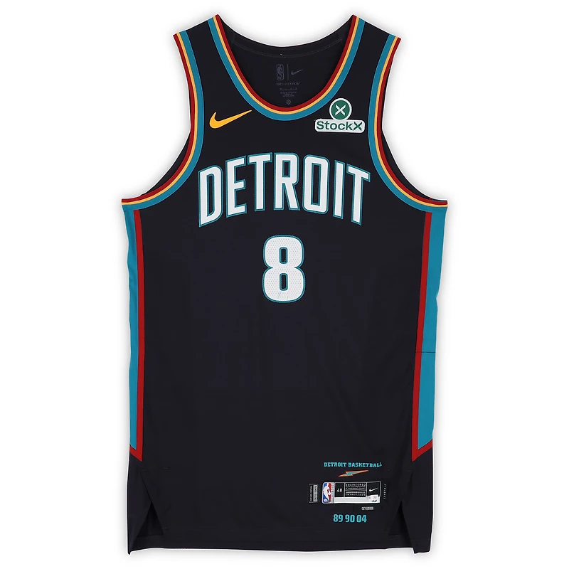 Maillot Nike City Edition noir n° 8 porté par Caris LeVert lors des Detroit Pistons durant la saison NBA 2025-2026 - Taille 48+4