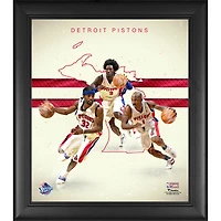 Chauncey Billups Ben Wallace et Richard Hamilton Detroit Pistons Encadré 15" x 17" Années 2000 Hardwood Classics Franchise Foundations Collage