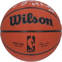 Ballon de basket-ball d'intérieur/extérieur Wilson Authentic Series autographié par Chauncey Billups des Detroit Pistons avec inscription « 04 Finals MVP »