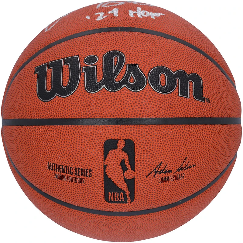 Ballon de basket-ball d'intérieur/extérieur Wilson Authentic Series autographié par Chauncey Billups des Detroit Pistons avec inscription « 24 HOF »
