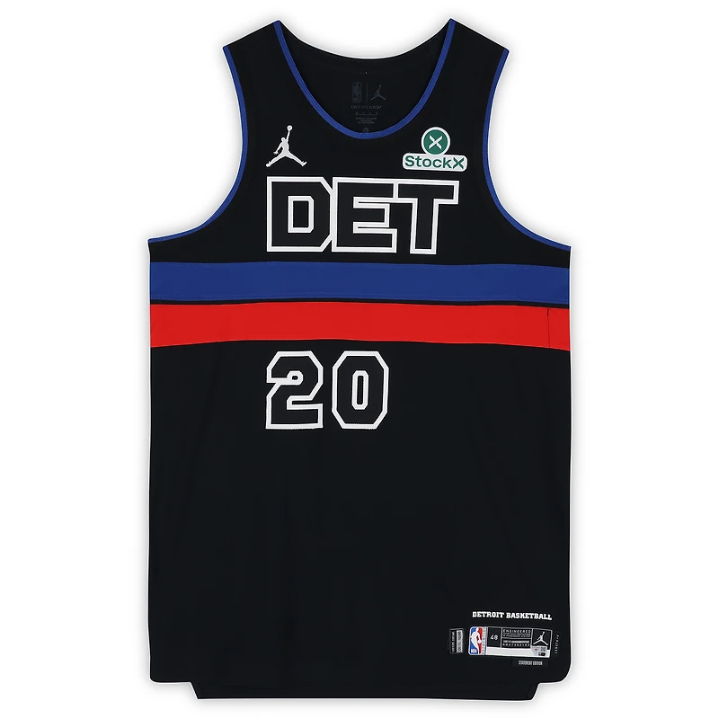 Maillot Nike noir n° 20 porté par Chaz Lanier (Detroit Pistons) lors de la saison NBA 2025-2026 - Taille 48+4