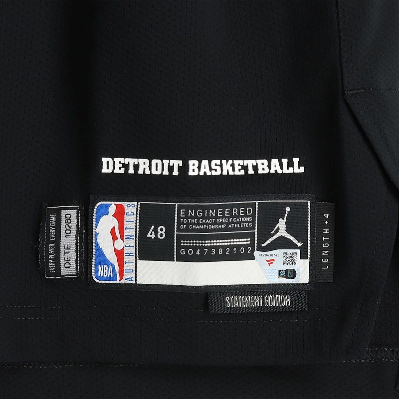 Maillot Nike noir n° 20 porté par Chaz Lanier (Detroit Pistons) lors de la saison NBA 2025-2026 - Taille 48+4