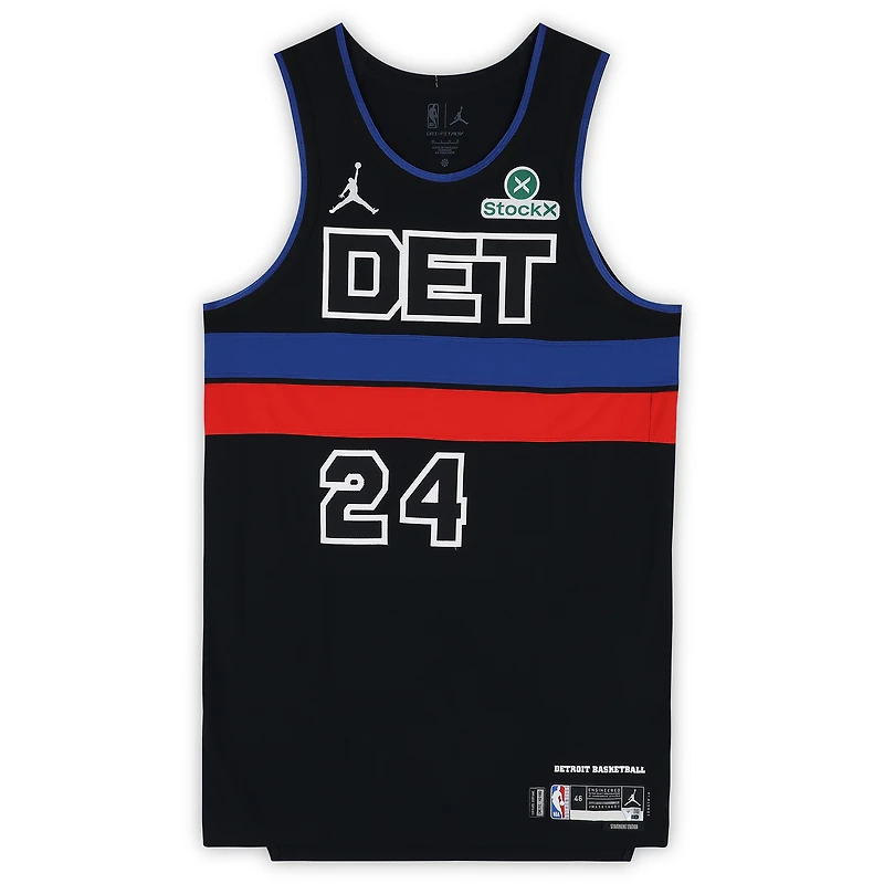 Daniss Jenkins Detroit Pistons Game-Used #24 Black Nike Jersey vs. Minnesota Timberwolves on April 2, 2026 - Size 46+4