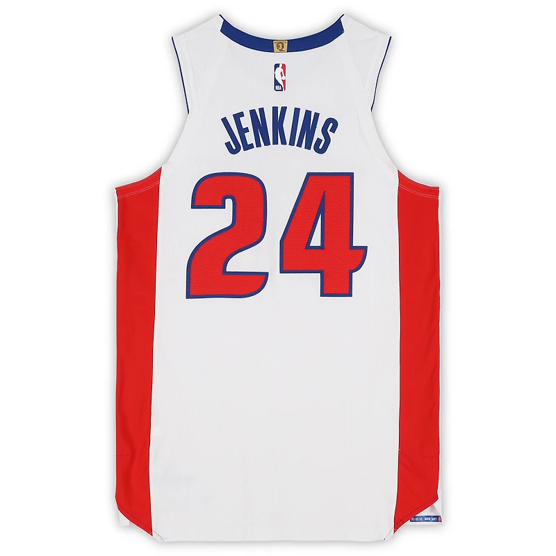 Daniss Jenkins Detroit Pistons Game-Used #24 White Nike Jersey vs. Orlando Magic on April 22, 2026 - Size 48+4