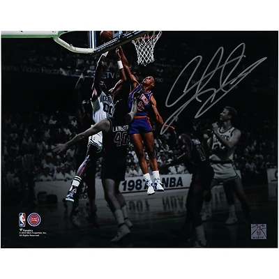 Dennis Rodman Detroit Pistons Autographed 11" x 14" Block vs. Boston Celtics Photograph