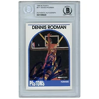 Carte NBA Hoops autographiée par Dennis Rodman Detroit Pistons 1989-90 #211
