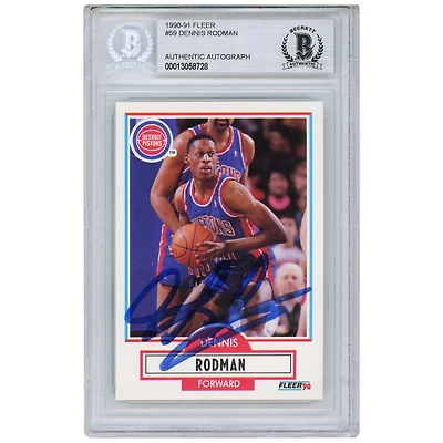 Dennis Rodman Detroit Pistons Autographed 1990-91 #59 Fleer Card