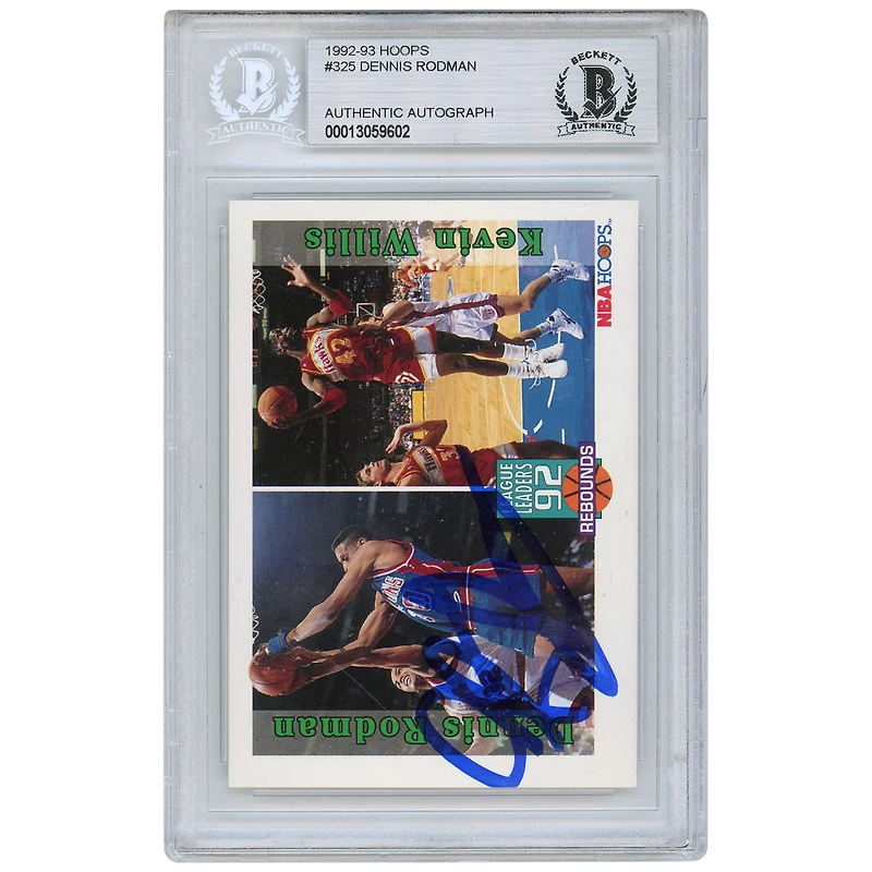 Carte NBA Hoops #325 autographiée par Dennis Rodman Detroit Pistons 1992-93