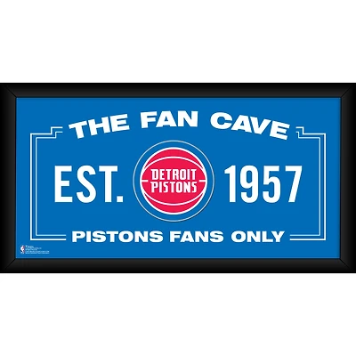 Detroit Pistons Framed 10" x 20" Fan Cave Collage