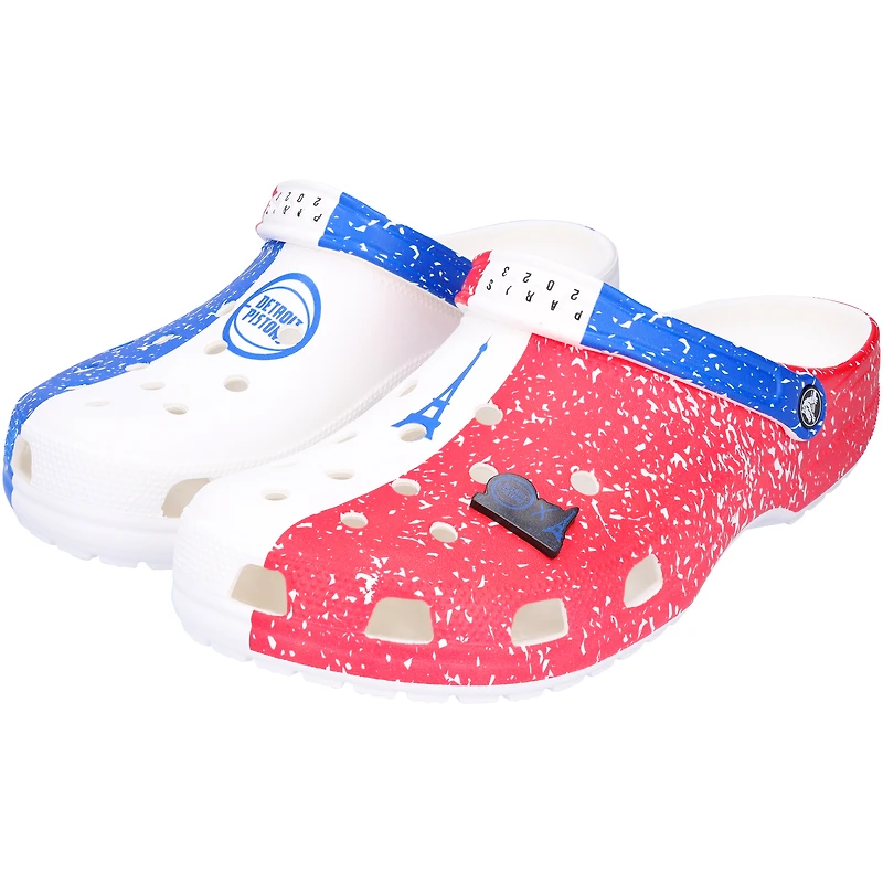 Detroit Pistons Team-Issued White and Blue Crocs