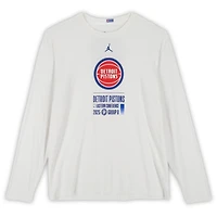 Detroit Pistons Team-Issued White Jordan Brand NBA Cup Long Sleeve T-Shirt from the 2025-26 NBA Season - Size XL