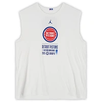 Detroit Pistons Team-Issued White Jordan Brand NBA Cup Sleeveless Shirt from the 2025-26 NBA Season - Size 2XL