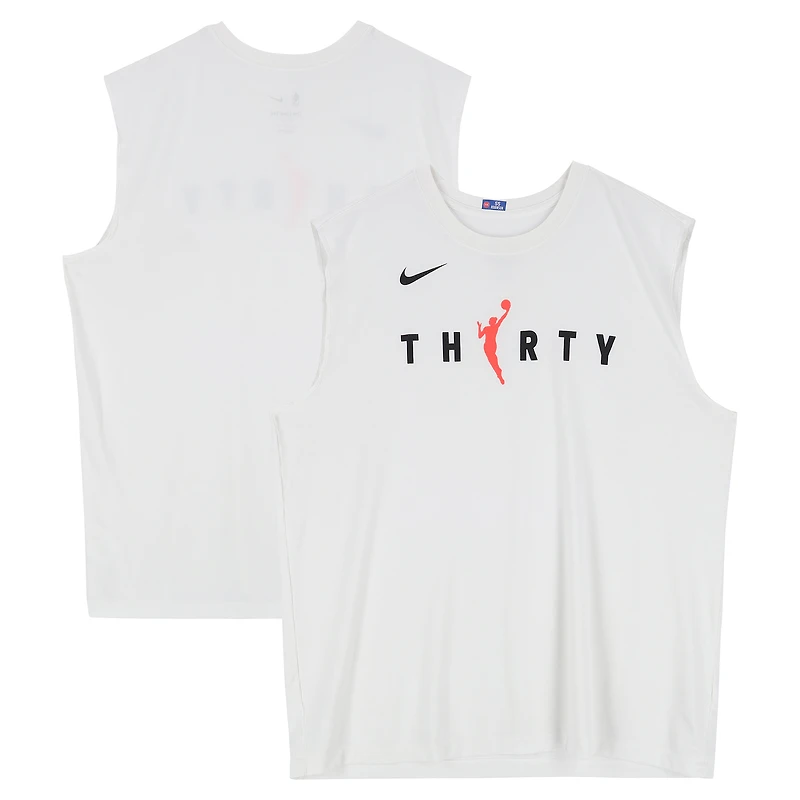 Detroit Pistons Team-Issued White Nike WNBA Sleeveless Shirt from the 2025-26 NBA Season