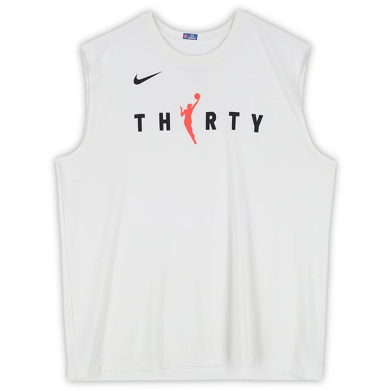 Detroit Pistons Team-Issued White Nike WNBA Sleeveless Shirt from the 2025-26 NBA Season