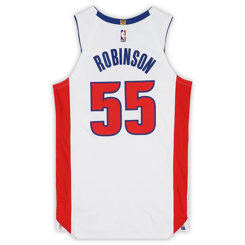 Duncan Robinson Detroit Pistons Game-Used #55 White Nike Jersey vs. Toronto Raptors on March 31, 2026 - Size 50+4