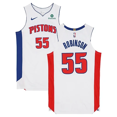Duncan Robinson Detroit Pistons Game-Used #55 White Nike Jersey vs. Toronto Raptors on March 31, 2026 - Size 50+4