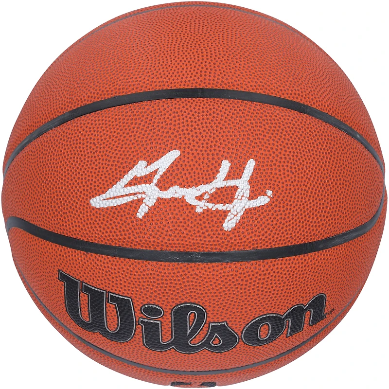 Ballon de basket-ball Wilson Authentic Series autographié par Grant Hill, Detroit Pistons, pour intérieur/extérieur.