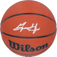 Ballon de basket-ball Wilson Authentic Series autographié par Grant Hill, Detroit Pistons, pour intérieur/extérieur.
