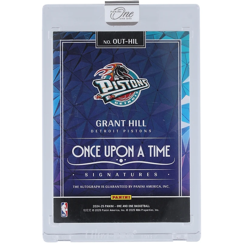 Carte autographiée Grant Hill des Detroit Pistons 2024-25 Panini One & One Once Upon A Time Signatures #OUT-HIL #10/35