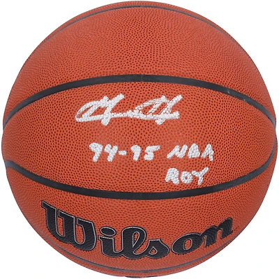 Grant Hill Detroit Pistons Autographed Wilson Authentic Series Indoor/Outdoor Basketball with "94-95 NBA ROY" Inscription