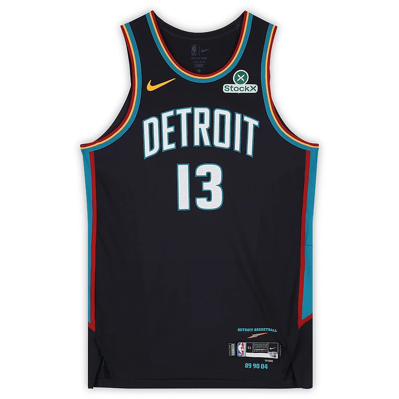 Isaac Jones Detroit Pistons Game-Used #13 Black Nike City Edition Jersey vs. New Orleans Pelicans on March 26, 2026 - Size 52+4