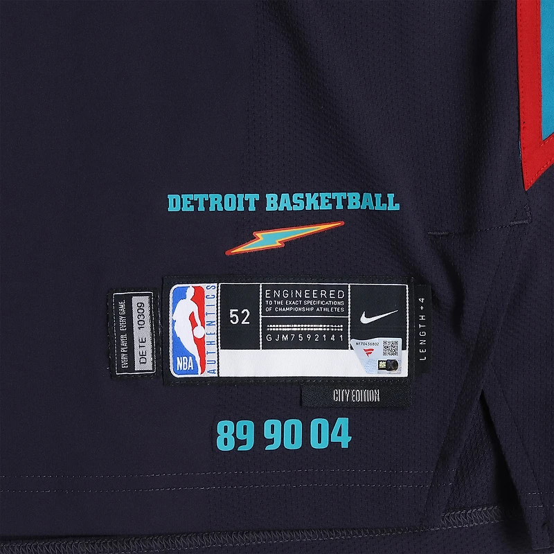 Isaac Jones Detroit Pistons Game-Used #13 Black Nike City Edition Jersey vs. New Orleans Pelicans on March 26, 2026 - Size 52+4