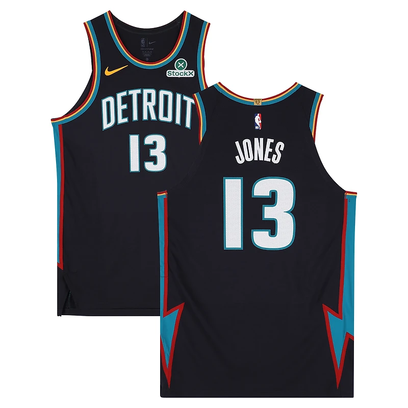 Isaac Jones Detroit Pistons Game-Used #13 Black Nike City Edition Jersey vs. New Orleans Pelicans on March 26, 2026 - Size 52+4
