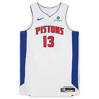 Isaac Jones Detroit Pistons Game-Used #13 White Nike Jersey vs. Indiana Pacers on April 12, 2026 - Size 52+6