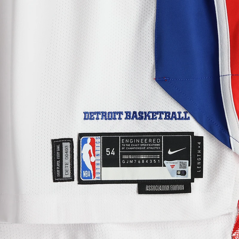 Maillot blanc Nike n° 28 porté par Isaiah Stewart (Detroit Pistons) lors des matchs contre les Cleveland Cavaliers le 3 mars et contre les San Antonio Spurs le 5 mars 2026 - Taille 54+4