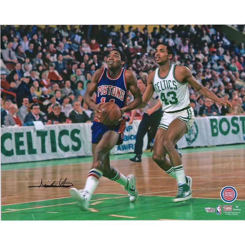 Isiah Thomas Detroit Pistons Autographed 16" x 20" vs. Celtics Photograph