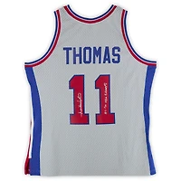 Isiah Thomas Detroit Pistons Autographed Chrome Mitchell & Ness 1982 Swingman Jersey with "89 - 90 NBA Champs" Inscription