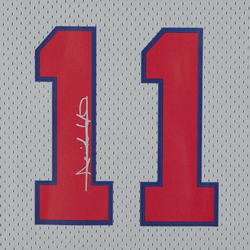 Isiah Thomas Gray Detroit Pistons Autographed Mitchell & Ness 1982-83 Swingman Jersey