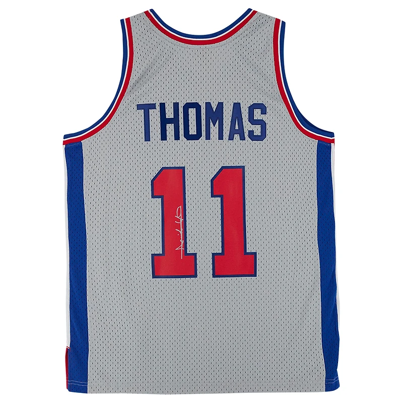 Isiah Thomas Gray Detroit Pistons Autographed Mitchell & Ness 1982-83 Swingman Jersey