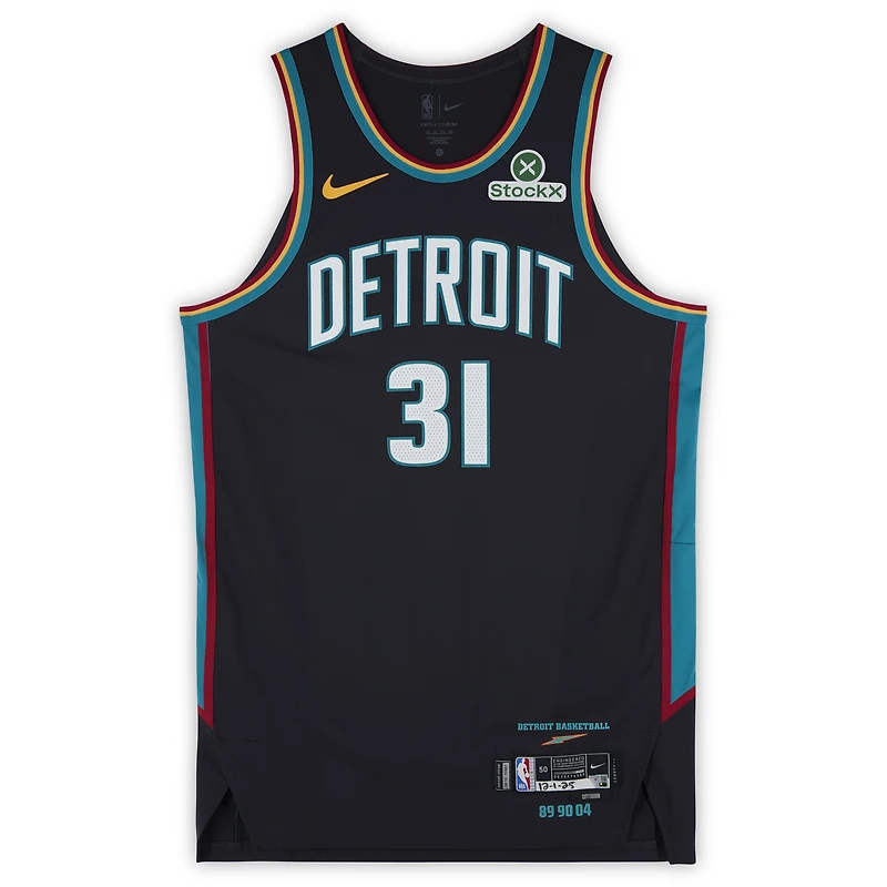 Maillot Nike City Edition noir n° 31 porté par Javonte Green (Detroit Pistons) lors du match contre les Atlanta Hawks le 1er décembre 2025 - Taille 50+4