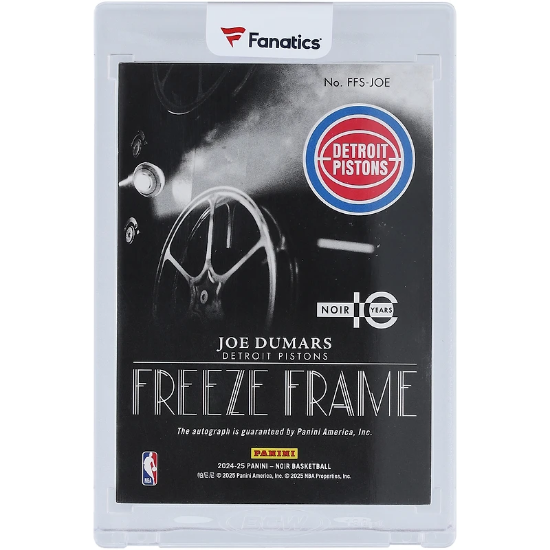 Carte autographiée de Joe Dumars (Detroit Pistons) 2024-25 Panini Noir Freeze Frame Signatures #FFS-JOE #48/75