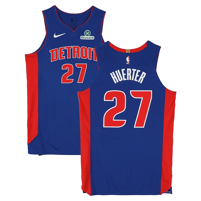 Maillot Nike bleu n° 27 porté par Kevin Huerter (Detroit Pistons) lors de la saison NBA 2025-2026 - Taille 50+4