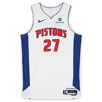 Maillot blanc Nike porté par Kevin Huerter (Detroit Pistons) n° 27 contre les Indiana Pacers le 12 avril 2026 - Taille 50+4