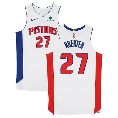 Maillot blanc Nike n° 27 porté par Kevin Huerter (Detroit Pistons) lors de la saison NBA 2025-2026 - Taille 50+4