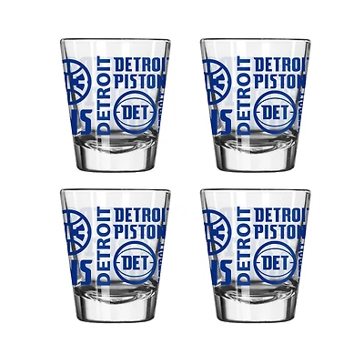 Ensemble de 4 verres à shot de 6 cl (2 oz) Logo Brands Detroit Pistons
