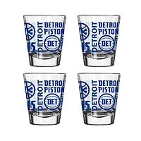Ensemble de 4 verres à shot de 6 cl (2 oz) Logo Brands Detroit Pistons