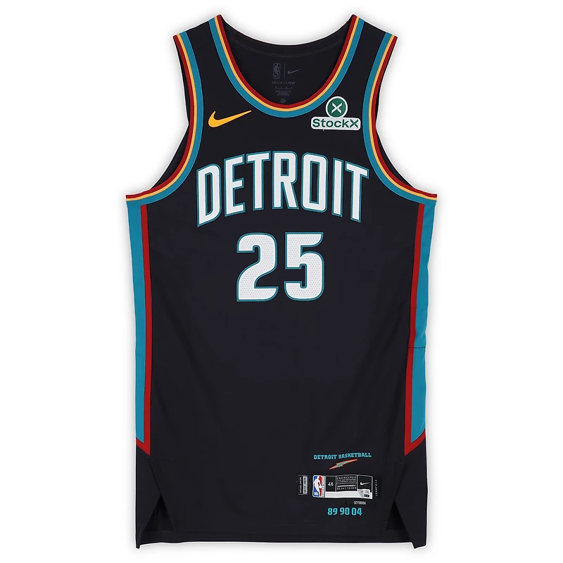 Marcus Sasser Detroit Pistons Game-Used #25 Black Nike City Edition Jersey Worn During the 2025-26 NBA Season - Size 46+4