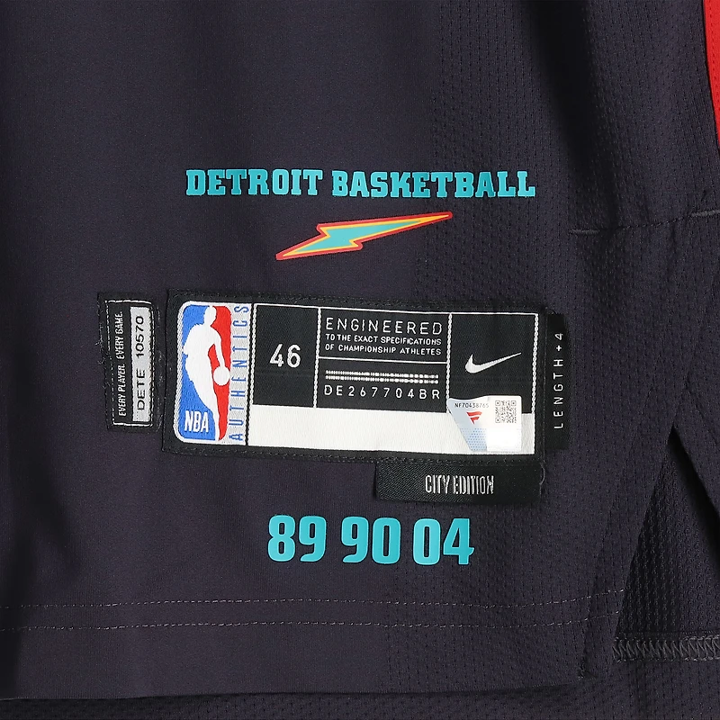 Marcus Sasser Detroit Pistons Game-Used #25 Black Nike City Edition Jersey Worn During the 2025-26 NBA Season - Size 46+4