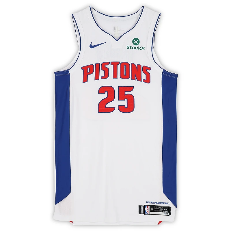 Marcus Sasser Detroit Pistons Game-Used #25 White Nike Jersey vs. Orlando Magic on April 22, 2026 - Size 46+6