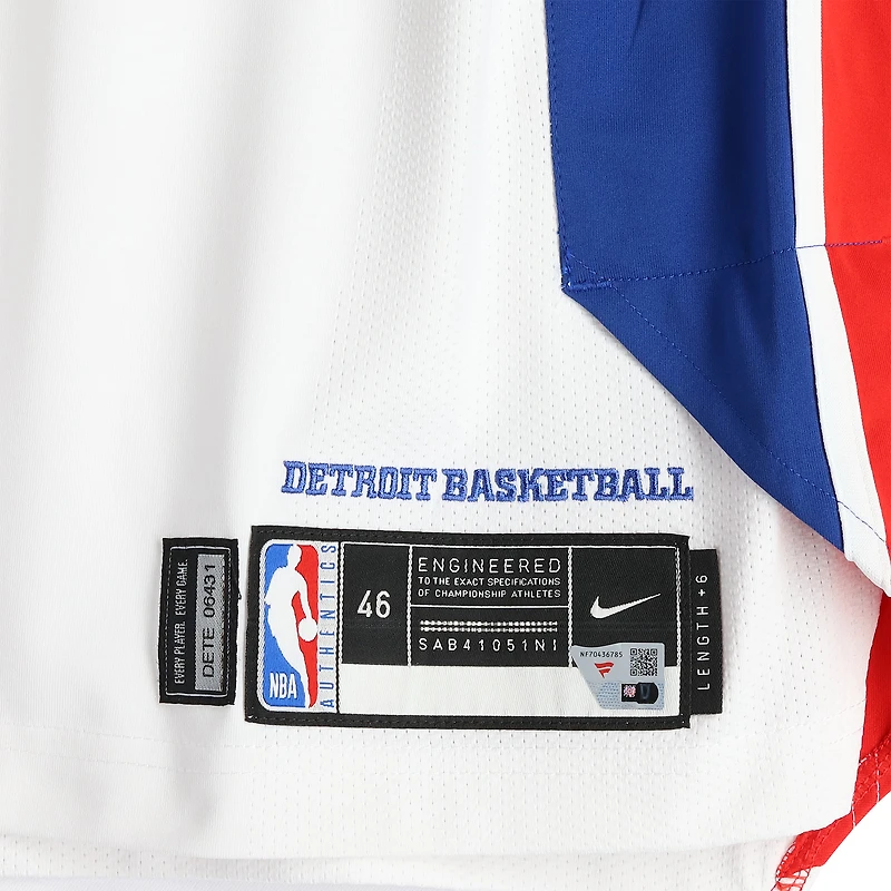 Marcus Sasser Detroit Pistons Game-Used #25 White Nike Jersey vs. Orlando Magic on April 22, 2026 - Size 46+6