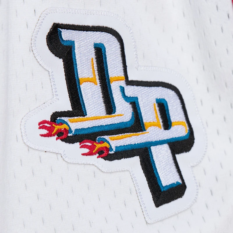 Short blanc authentique des Detroit Pistons de Mitchell & Ness pour homme